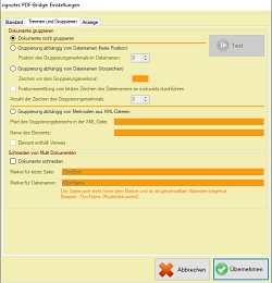 signotec PDF-Bridge - Screenshot - Trennen und Gruppieren